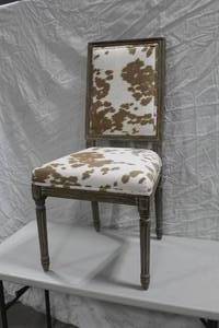 Wood Dining Chair Padded Cow Pattern 25Wx19Dx40H