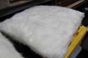 Lot of (2) Pillow with White Fur Pillow Case 24x24