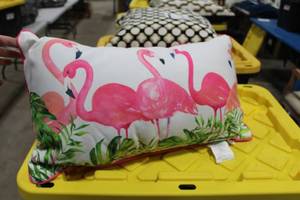 Lot of (4) Pillow with Pink Flamingoes 22x12