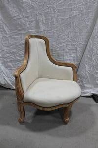 Wood Formal Dining Corner Arm Chair Padded White 31Wx131Dx38H