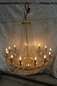 Chandelier with Crystal Gems 14-Candle Lamp