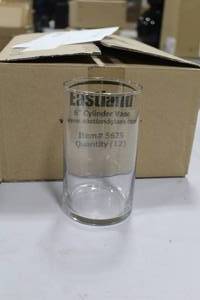 Lot of (24) Eastland Clear Glass Cylinder Vase 3-12x6