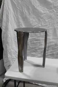 Forged Metal Clyde End Table 3-leg 16Dx20-12H