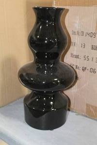Lot of (3) Table Vase Glossy Black 7Dx14H CB1409