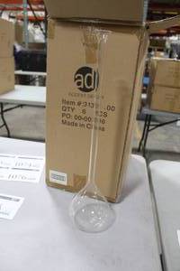 Lot of (12) Accent Dcor Glass Stretched Bottle Neck Table Vase Clear 4-12Dx22H 31321.00