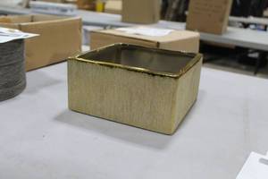Lot of (5) Low Square Bowl Gold 8x8x4