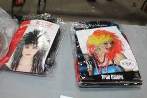 Lot of (2) Womens Adult Party Wigs (in package) - California Costumes True Colors, Rubies Character Wigs Super Star Tinsel Wig