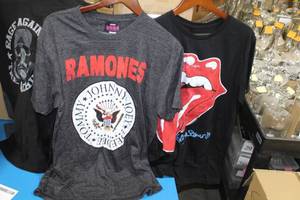Lot of (2) Rock Concert T-Shirts - Ramones, Rolling Stones