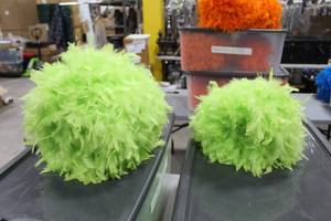 Lot of (6) Feather Balls Green