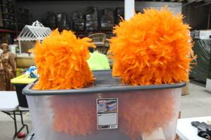 Lot of (4) Feather Balls Orange