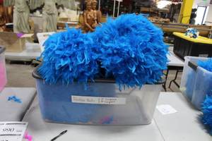 Lot of (4) Feather Balls Blue