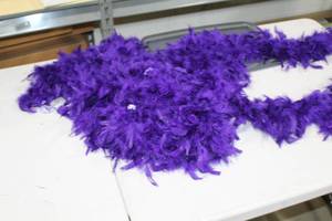 Lot of (23) Feather Boa Purple with Silver Beads