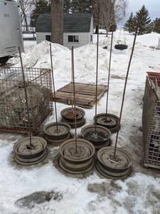 lot 184 image: (7) Racks used to sort the Cast Aluminum Axial Fan Blades