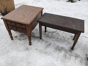 lot 195 image: End Table and Piano Bench