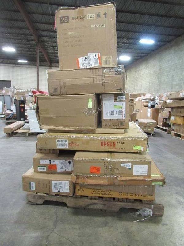 lot 104 image: WHOLESALE MIXED PALLET INDOOROUTDOOR PATIO FURNITURE AND HOME DECOR