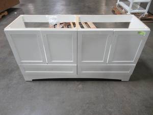 lot 210 image: Glacier Bay Lancaster 60.25 in. W Vanity in White LC60P2COM-WH