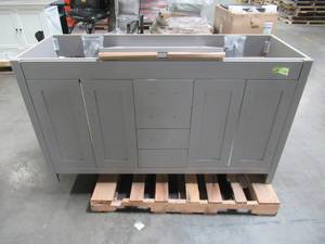 lot 211 image: Home Decorators Collection Westcourt 61 in. W Bath Vanity in Sterling Gray with Mirrors WT60P4-ST
