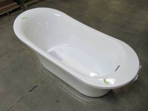 lot 219 image: Schon Aiden 5.8 ft. Reversible Drain Bathtub in White