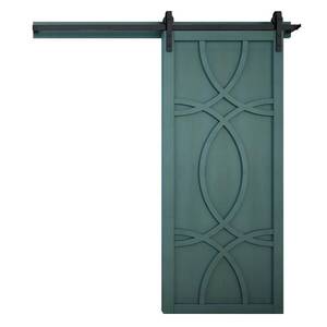 lot 221 image: Verycustom 42 in. x 84 in. Hollywood Caribbean Wood Sliding Barn Door with Hardware Kit RWHW42CBB1