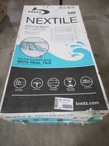 lot 224 image: Bootz Industries Nextile 30 in. x 60 in. x 60 in. 4-Piece Direct-to-Stud Alcove Tub Surround in White Z041-5000