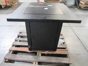 lot 409 image: Hampton Bay 28 in. Square Steel Gas Fire Pit with Burner and Table Lid WELLFP5010