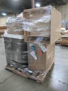 lot 412 image: WHOLESALE MIXED PALLET OF MISCELLANEOUS KITCHENBATHROOM CABINETS AND SMALL HOUSEWARES