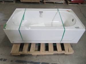 lot 414 image: Bootz Industries Kona 54 in. Right Drain Rectangular Alcove Soaking Bathtub in White 011-3302-00