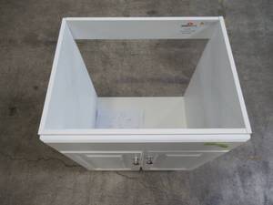 lot 425 image: Design House Wyndham 24 in. W x 18 in. D Unassembled Bath Vanity Cabinet Only in White Semi-Gloss 597120