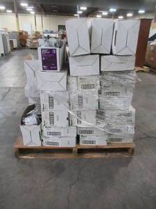 lot 300 image: WHOLESALE MIXED PALLET OF FIBERON DECKING CAPS, INSERTS, RAILSTAIR BRACKETS AND MORE