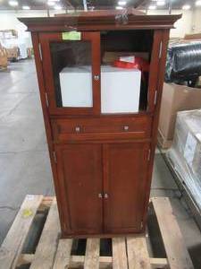 lot 305 image: Home Decorators Collection Hampton Harbor 25 in. W 4-Door Tall Cabinet in Sequoia 4772910960