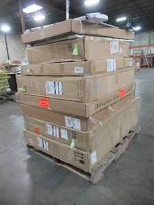 lot 310 image: WHOLESALE MIXED PALLET OF MISCELLANEOUS BATHROOM MEDICINE CABINETS AND DECOR