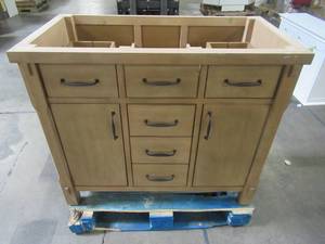 lot 315 image: Home Decorators Collection Bellington 42 in. W x 22 in. D Vanity in Almond Toffee Bellington 42