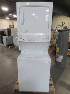 lot 325 image: GE Stacked Laundry Center with 3.8-cu ft Washer and 5.9-cu ft Dryer (White) GUD27ESSMWW