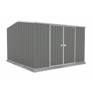 lot 509 image: Absco Premier 10 ft. x 10 ft. Woodland Gray Metal Shed, AB1002.