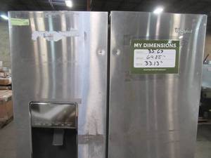 lot 336 image: Whirlpool 36 in. W 26.8 cu. ft. French Door Refrigerator in Monochromatic Stainless Steel WRF767SDEM