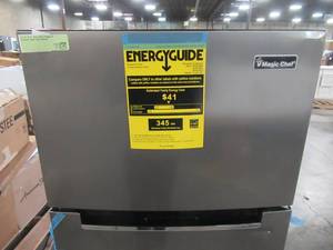 lot 340 image: Magic Chef 7.4 cu. ft. 2-Door Mini Fridge in Platinum Steel with Freezer MCDR740STE