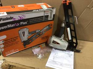 lot 5 image: Pneumatic 3-12 in. 30-Degree PowerMaster Plus Clipped-Head Framing Nailer by Paslode in good condition 