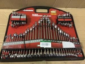lot 13 image: SAEmm Combination Wrench Set (50-Piece) by Husky Open Box Customer Returns See pictures.