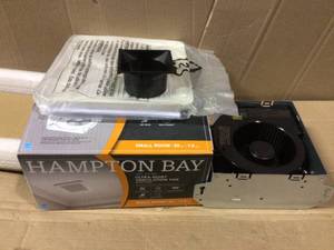 lot 20 image: 50 CFM WallCeiling Mount Roomside Installation Bathroom Exhaust Fan, ENERGY STAR by Hampton.&nbspBayOpen Box Customer Returns See pictures.
