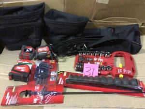 lot 31 image: MIX LOT OF MILWAUKEE & HUSKY TOOLS, ETC.Open Box Customer Returns See pictures.