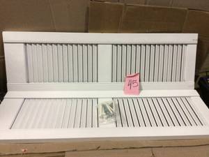 lot 45 image: 12 in. x 39 in. Raised Panel Polypropylene Shutters Pair in White in good condition 