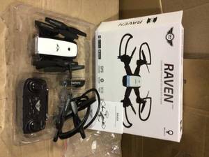 lot 50 image: Sky Rider DRWG538B Raven Foldable Drone with GPS and Wi-Fi Camera, Black Open Box Customer Returns See pictures.