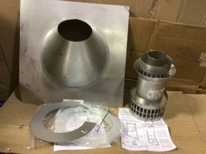 lot 53 image: 3 in. x 5 in. Vertical Concentric Termination Vent Kit Stainless Steel for Mid Efficiency Tankless Gas Water Heaters Open Box Customer Returns See pictures.