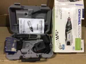 lot 62 image: 8220 Series 12-Volt MAX Lithium-Ion Variable Speed Cordless Rotary Tool Kit with 30 Accessories and Case by Dremel in good condition 