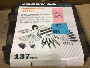 lot 63 image: 38 in. Drive SAE and Metric Home Tool Kit Set (137-Piece) by Anvil Open Box Customer Returns See pictures.