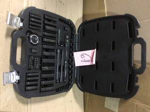 lot 64 image: 38 in. Drive 100-Position Universal SAE and Metric Mechanics Tool Set (60-Piece) by Husky Open Box Customer Returns See pictures.