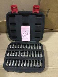 lot 69 image: 38 in. Drive Master Bit Socket Set (37-Piece) by Husky Open Box Customer Returns See pictures.