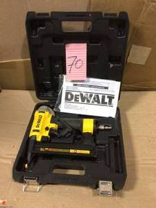 lot 70 image: 18-Gauge Pneumatic Corded Brad Nailer by DEWALT Open Box Customer Returns See pictures.