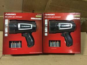 lot 80 image: Husky 500 Lumen LED Compact Unbreakable Spotlight Open Box Customer Returns See pictures.