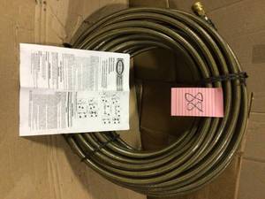lot 88 image: Monster Hose 38 in. x 100 x 4500 PSI Cold Water ReplacementExtension Hose Open Box Customer Returns See pictures.